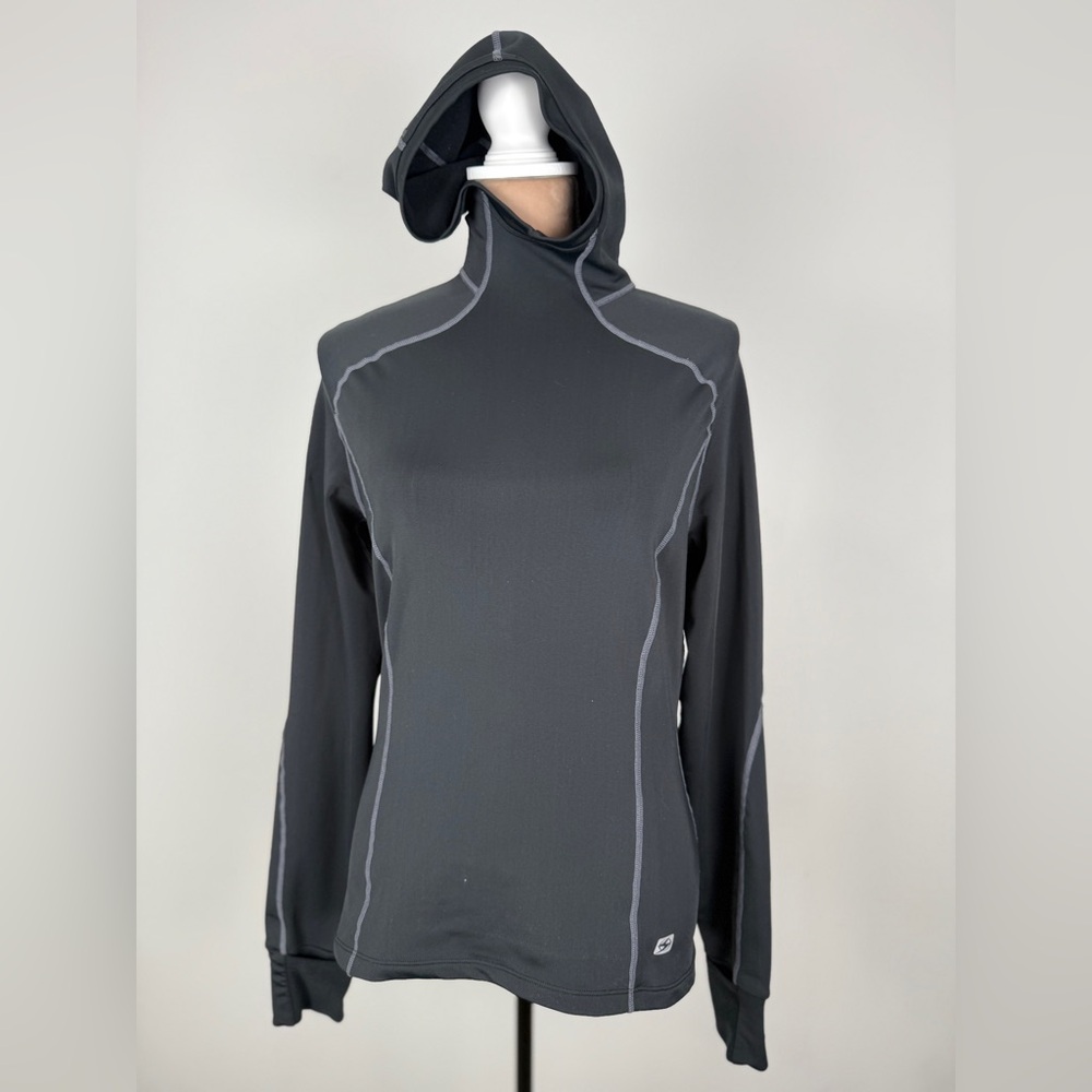 SUGOI Black Athletic Hoodie with Gray Accents